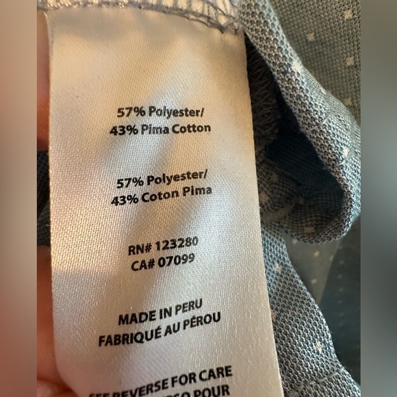TRAVIS MATHEW XXXL Light Blue Polka Dot Golf Polo Pima Cotton Performance CLEAN - Picture 6 of 10